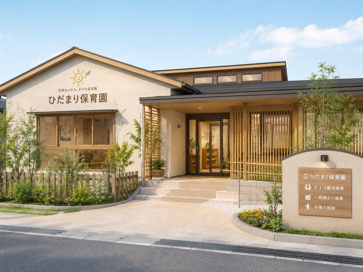 保育園の外観パース